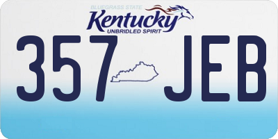 KY license plate 357JEB