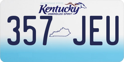 KY license plate 357JEU