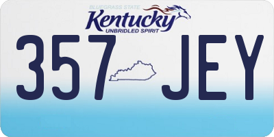 KY license plate 357JEY