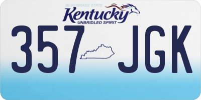 KY license plate 357JGK