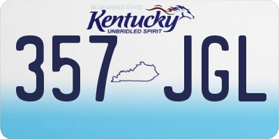 KY license plate 357JGL