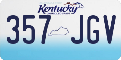 KY license plate 357JGV