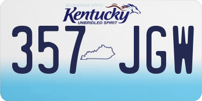 KY license plate 357JGW