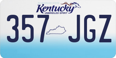 KY license plate 357JGZ