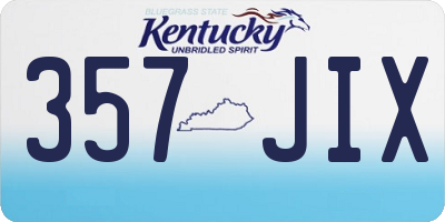 KY license plate 357JIX
