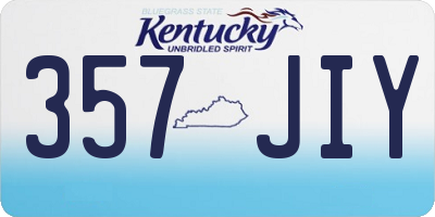KY license plate 357JIY