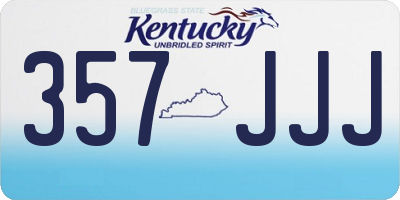 KY license plate 357JJJ