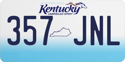 KY license plate 357JNL