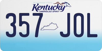 KY license plate 357JOL