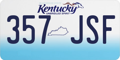 KY license plate 357JSF