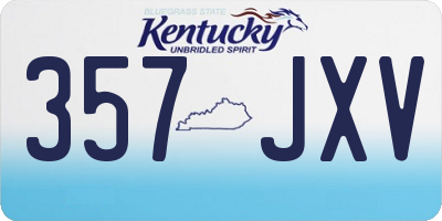 KY license plate 357JXV