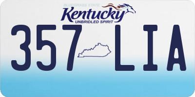 KY license plate 357LIA