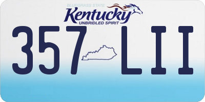 KY license plate 357LII