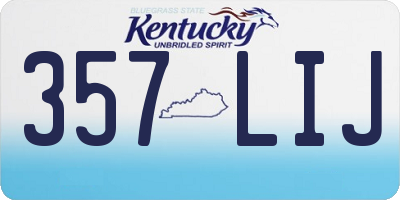 KY license plate 357LIJ