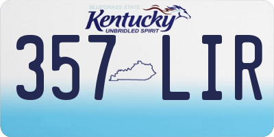 KY license plate 357LIR