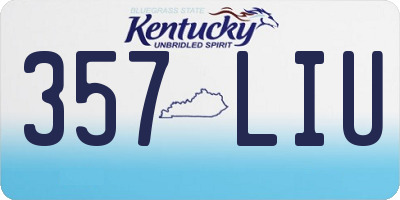 KY license plate 357LIU