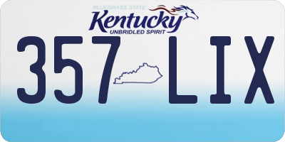 KY license plate 357LIX
