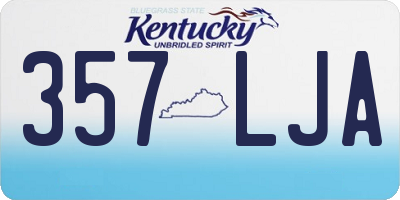KY license plate 357LJA