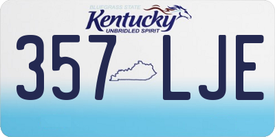 KY license plate 357LJE