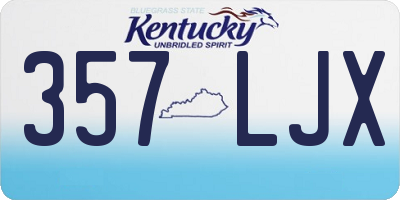 KY license plate 357LJX