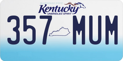KY license plate 357MUM