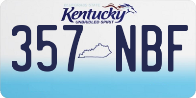 KY license plate 357NBF