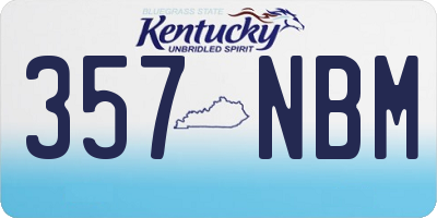 KY license plate 357NBM