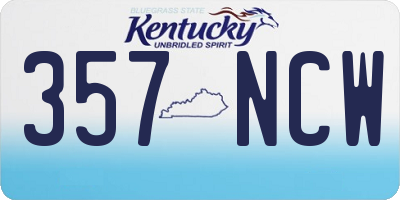 KY license plate 357NCW