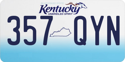 KY license plate 357QYN
