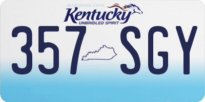 KY license plate 357SGY
