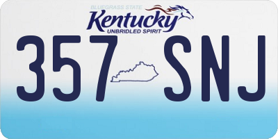 KY license plate 357SNJ