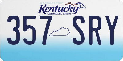 KY license plate 357SRY