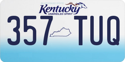 KY license plate 357TUQ