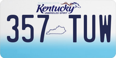 KY license plate 357TUW