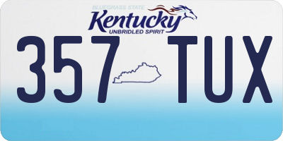 KY license plate 357TUX