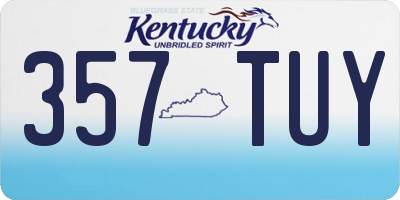 KY license plate 357TUY