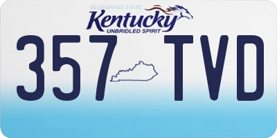 KY license plate 357TVD