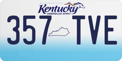 KY license plate 357TVE