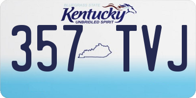 KY license plate 357TVJ