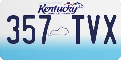 KY license plate 357TVX