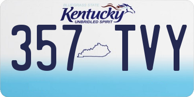 KY license plate 357TVY