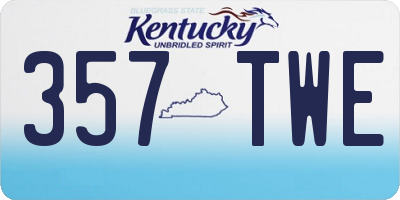 KY license plate 357TWE