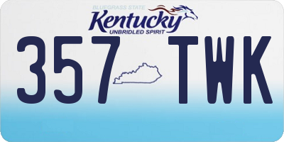 KY license plate 357TWK