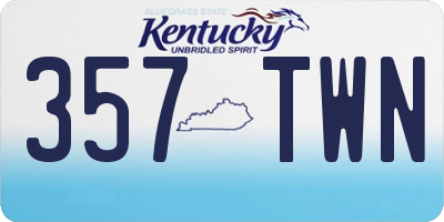 KY license plate 357TWN