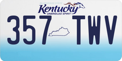 KY license plate 357TWV