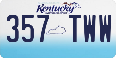KY license plate 357TWW