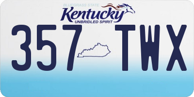 KY license plate 357TWX