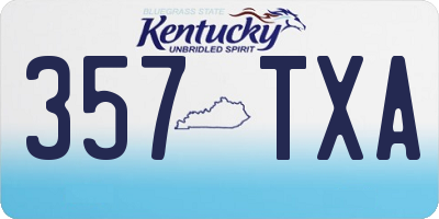 KY license plate 357TXA