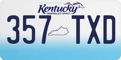 KY license plate 357TXD