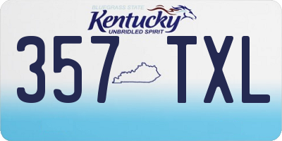 KY license plate 357TXL